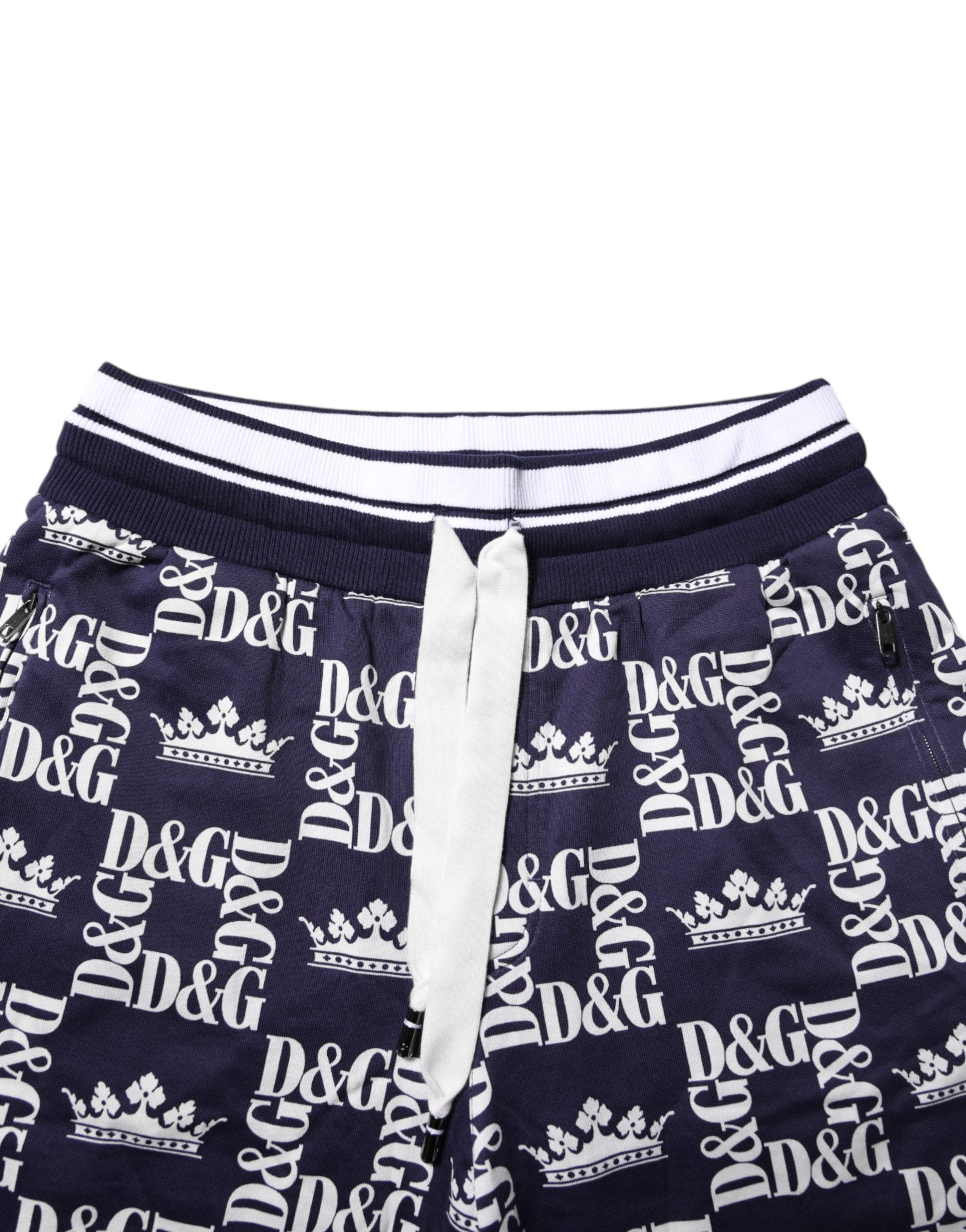 Dolce & Gabbana Blue DG Logo Print Chino Men Bermuda Men's Shorts