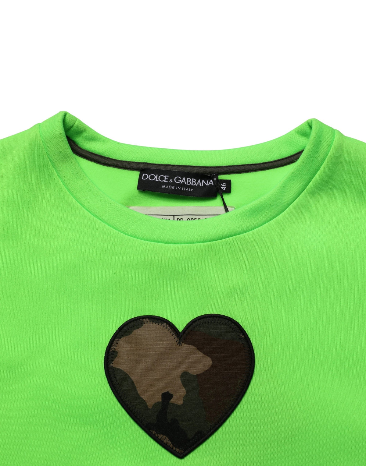 Dolce & Gabbana Green Patchwork Heart Men Sweatshirt Men's Sweater (Pre-Owned)