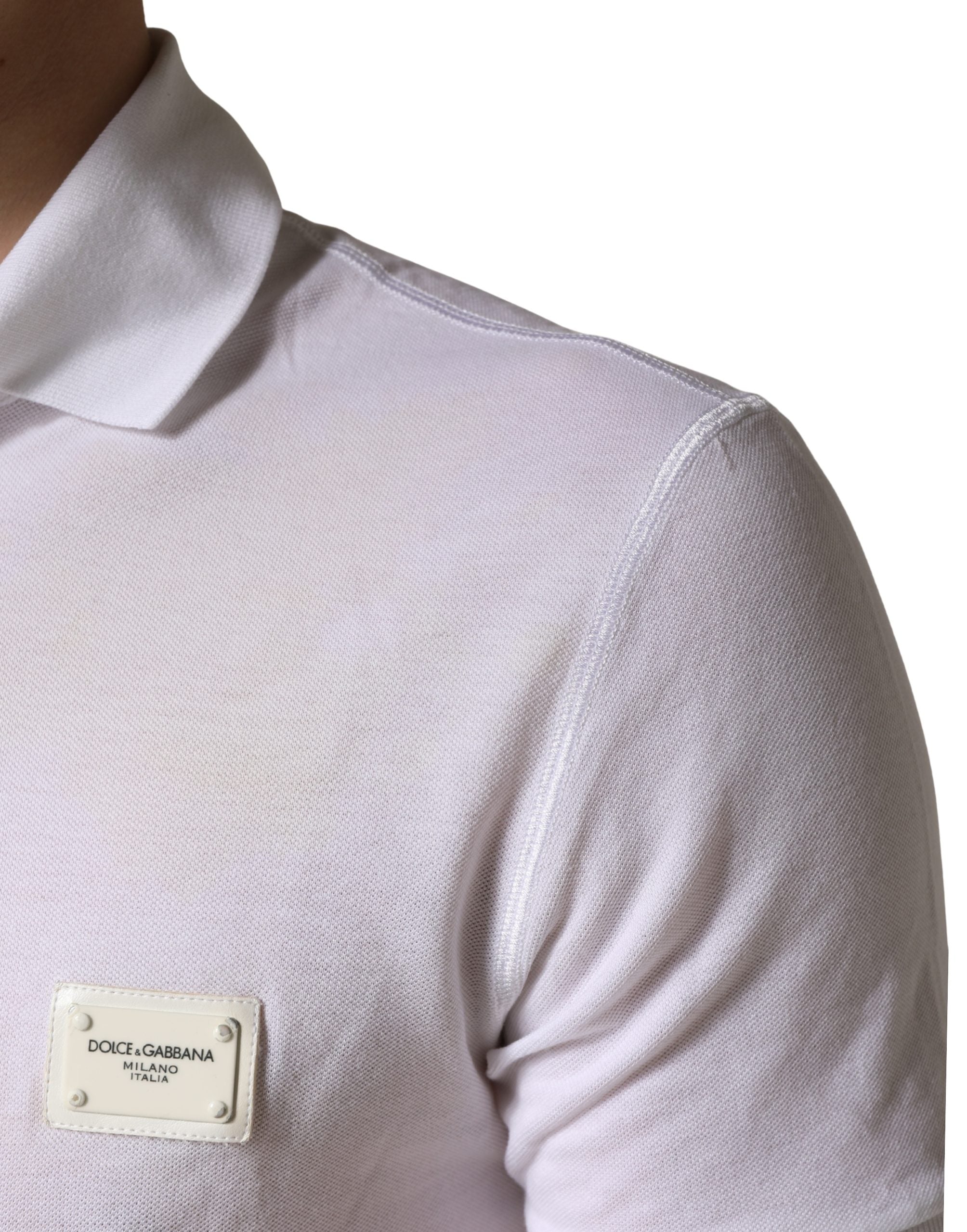 Dolce & Gabbana White Collared Short Sleeves Men Polo Men's T-shirt (Pre-Owned)