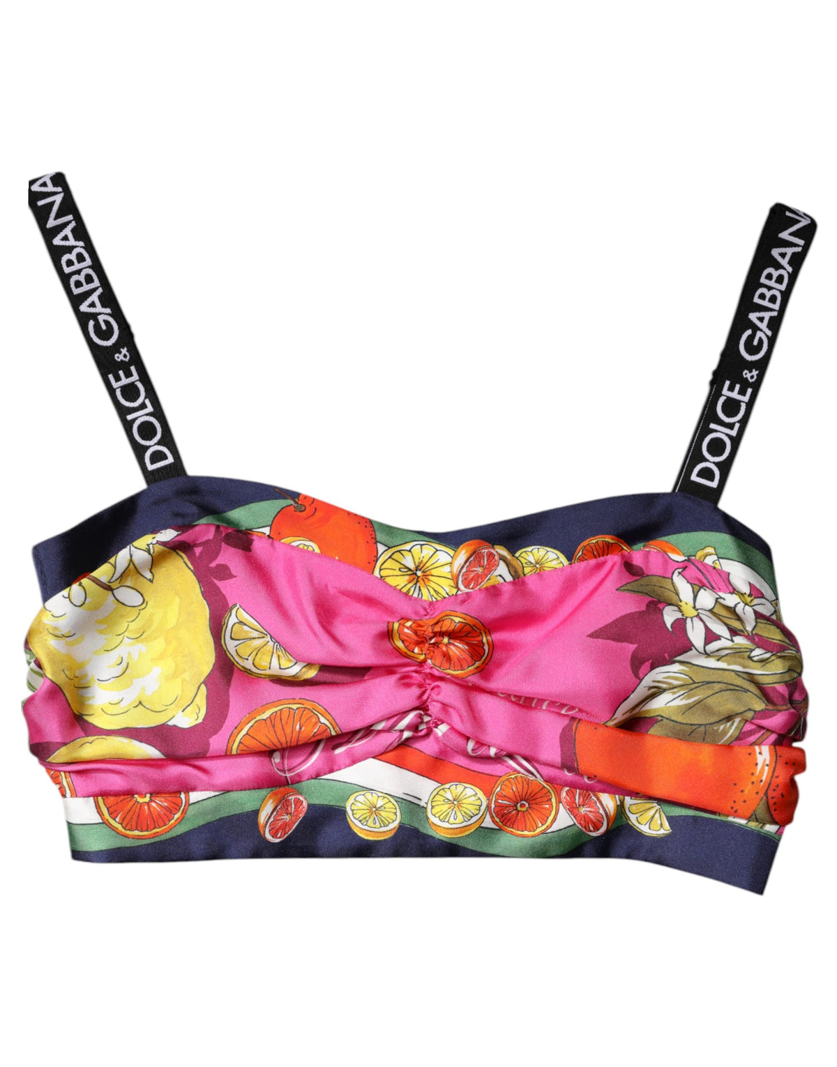 Dolce & Gabbana Multicolor Silk Cropped Bustier Corset Women's Top