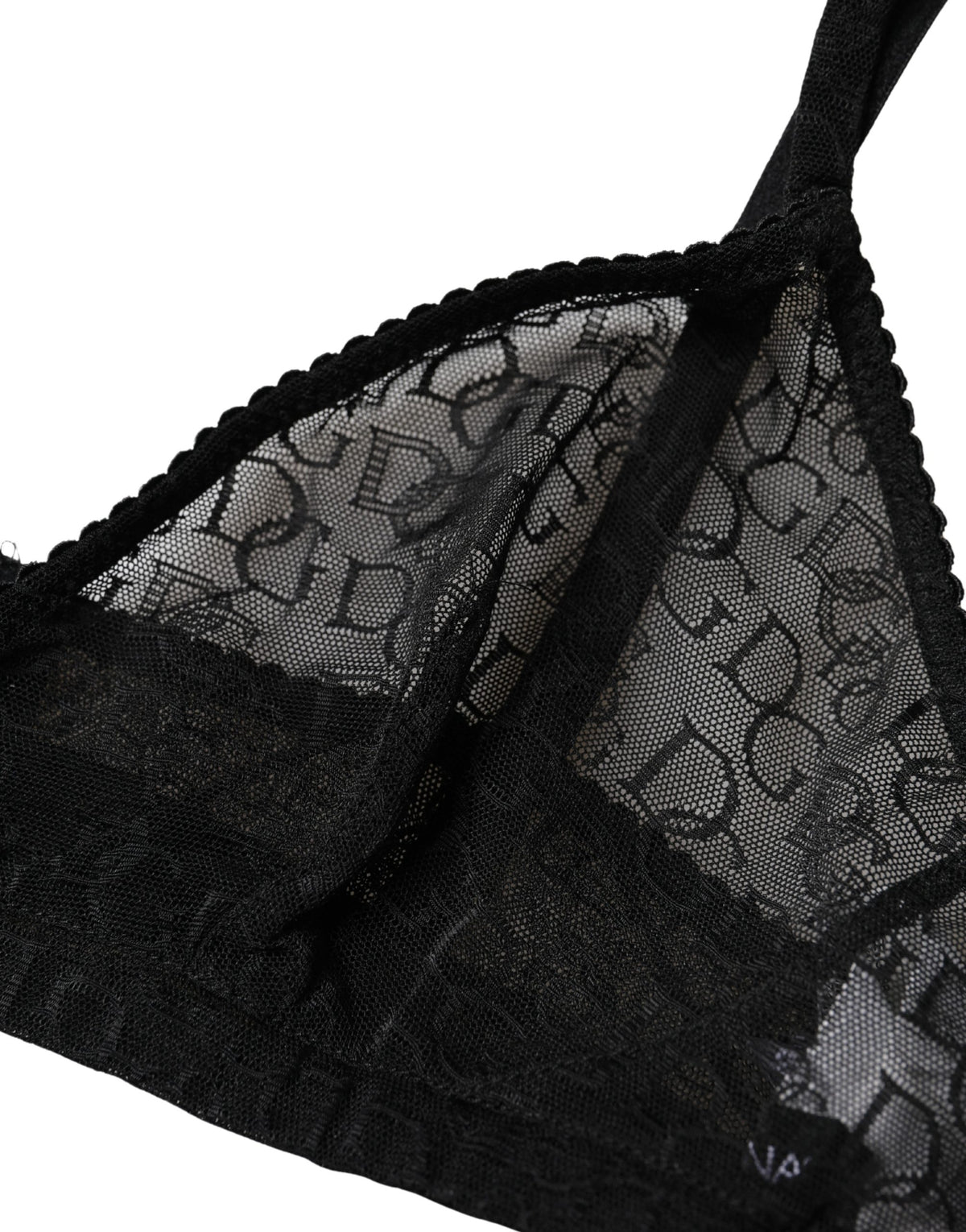 Dolce & Gabbana Black Logo Mania Sheer Soft Cup Bra Women's Underwear