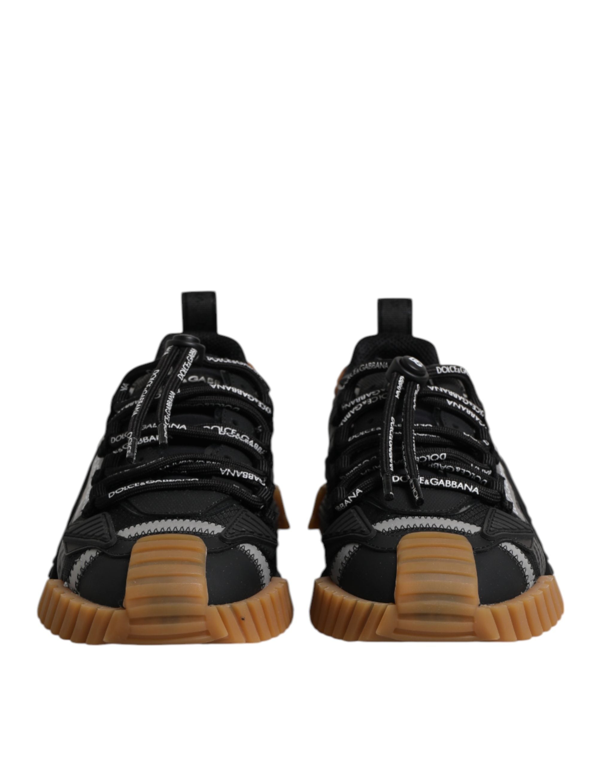 Dolce & Gabbana Black Logo Lace Up Low Top NS1 Sneakers Men's Shoes