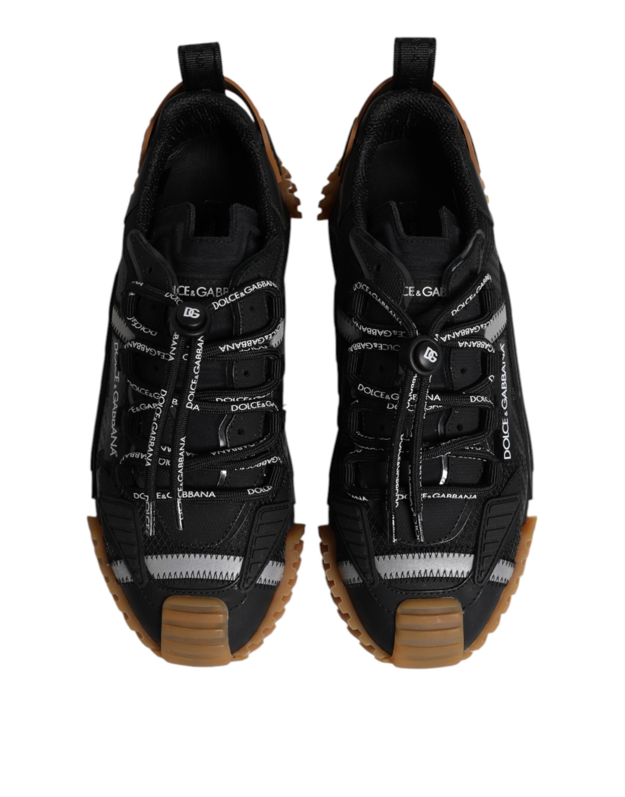 Dolce & Gabbana Black Logo Lace Up Low Top NS1 Sneakers Men's Shoes