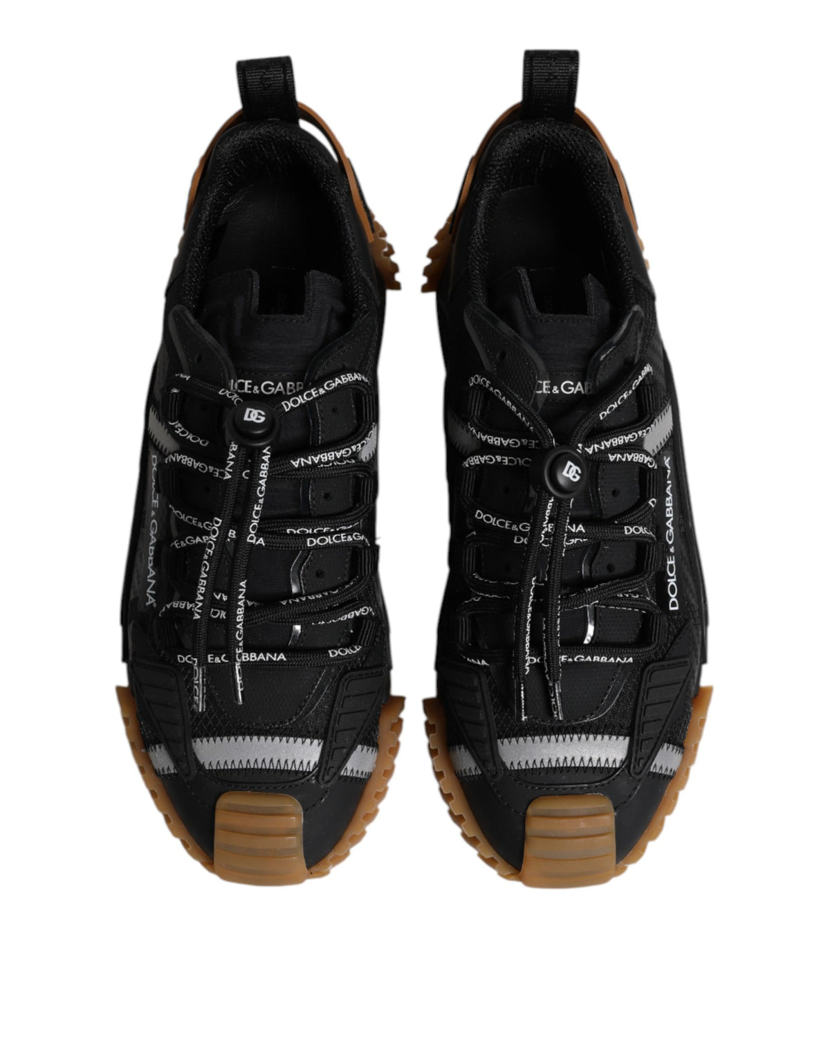 Dolce & Gabbana Black Logo Lace Up Low Top NS1 Sneakers Men's Shoes