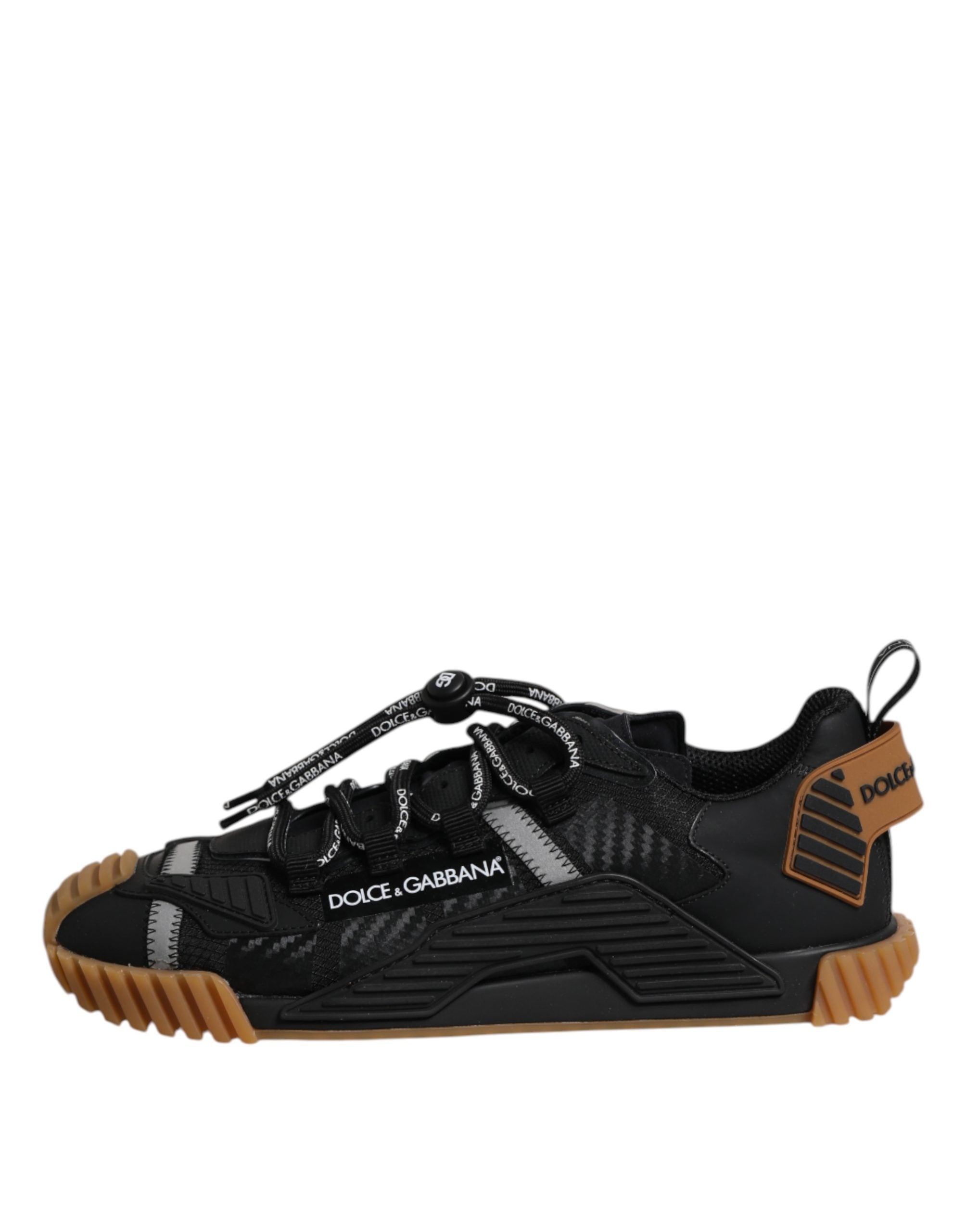 Dolce & Gabbana Black Logo Lace Up Low Top NS1 Sneakers Men's Shoes