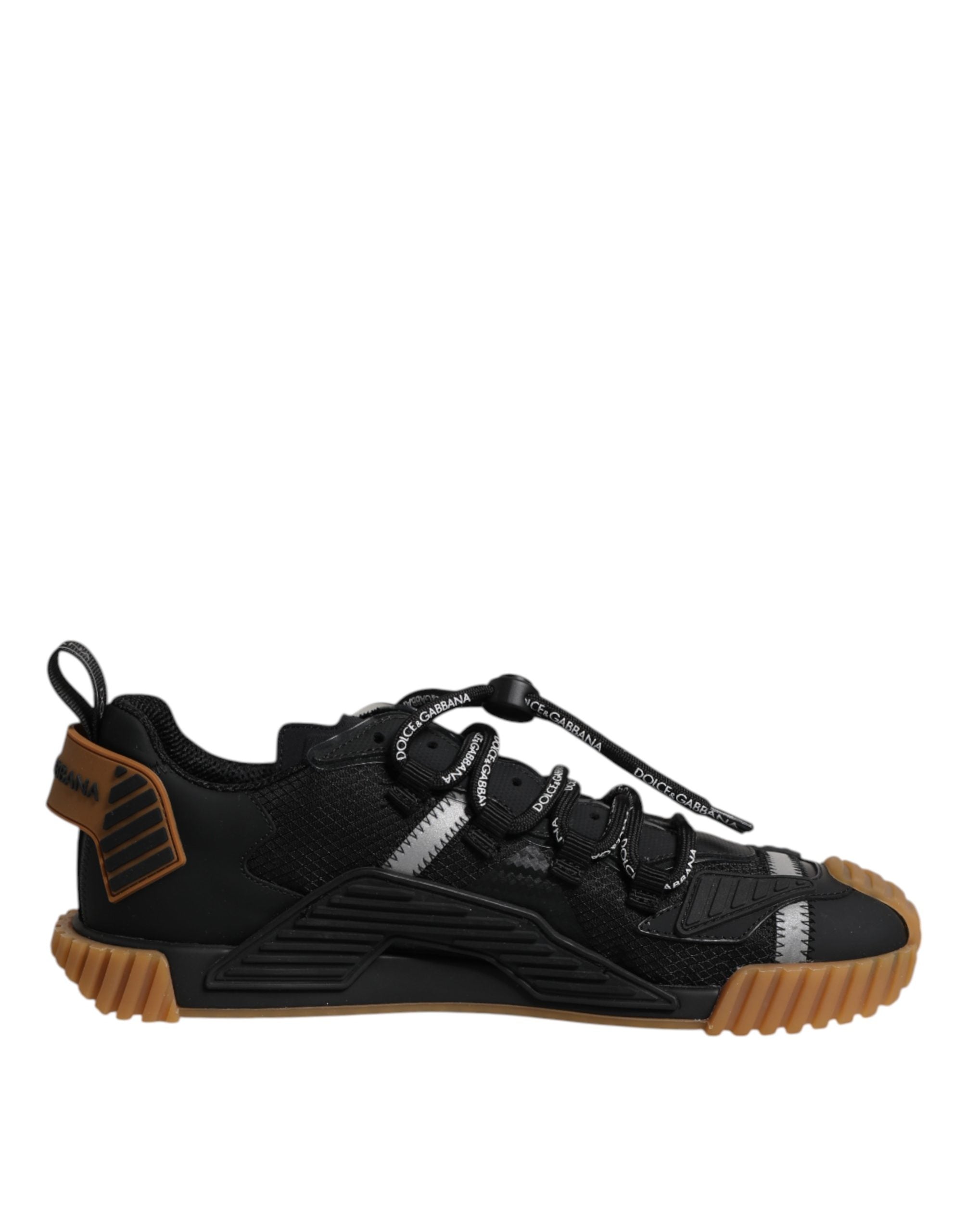 Dolce & Gabbana Black Logo Lace Up Low Top NS1 Sneakers Men's Shoes
