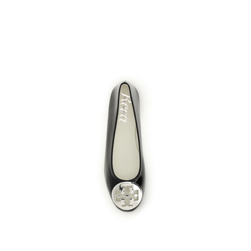 Tory Burch Black Calf Leather Bos Taurus Ballet Women's Flats