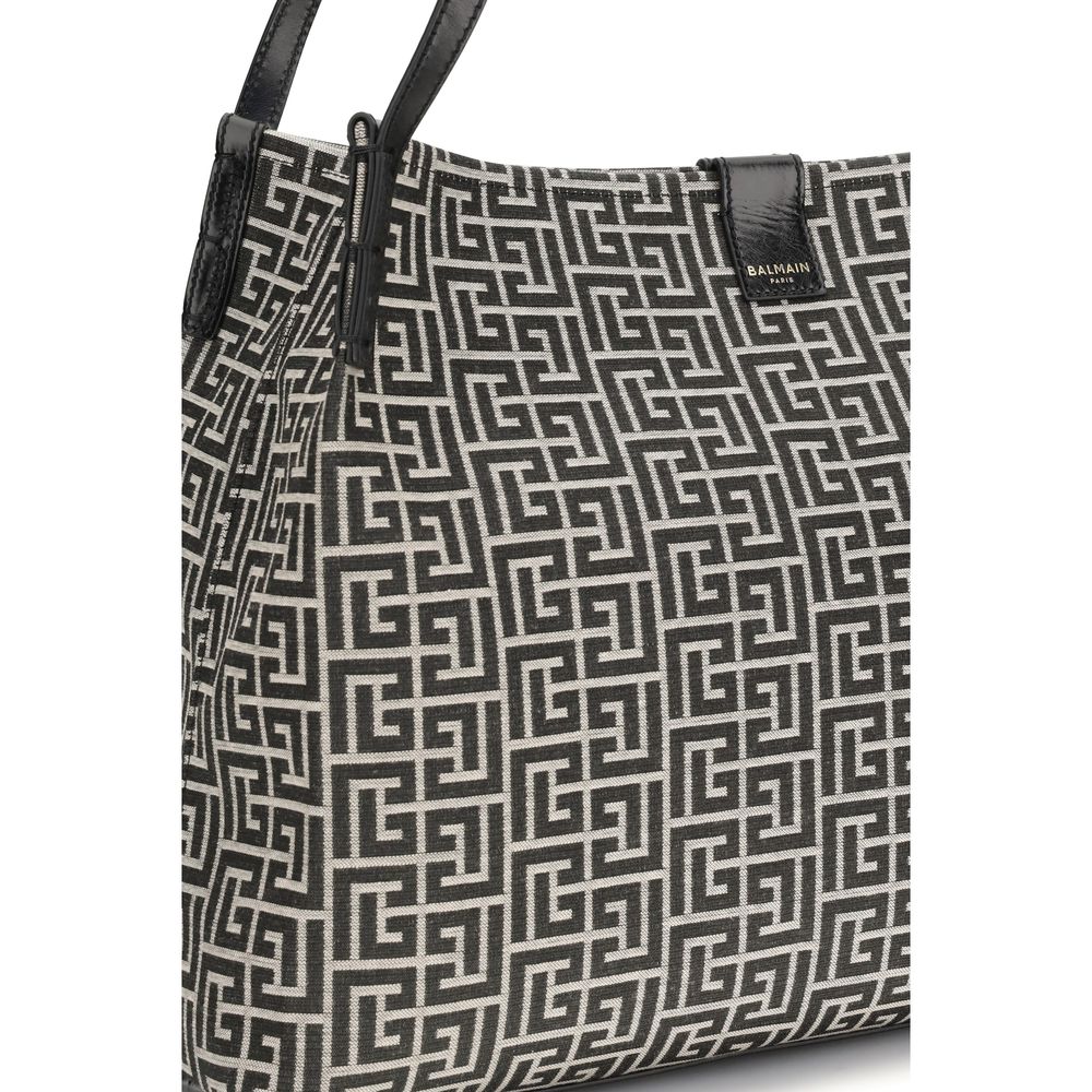 Balmain Black Cotton Shoulder Women's Bag