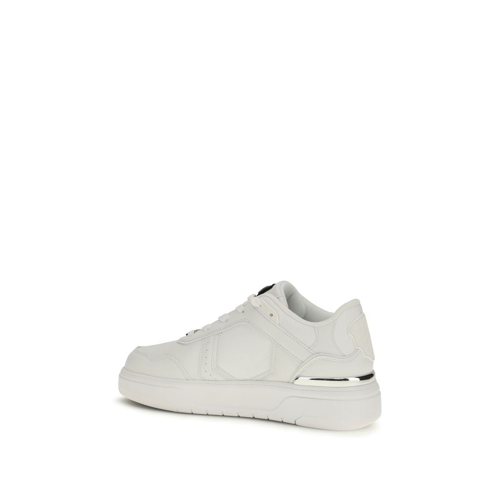 Philipp Plein White Calf Leather Bos Taurus Athletic Men's Sneakers