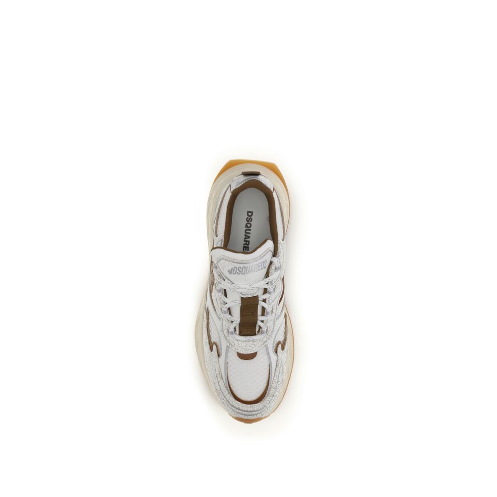 Dsquared² White Calf Leather Bos Taurus Athletic Men's Sneakers
