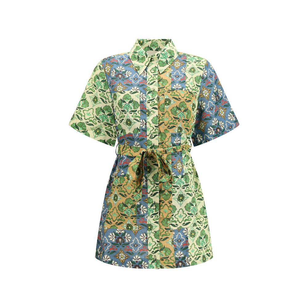 Alemais Multicolor Linen Casual Women's Dress