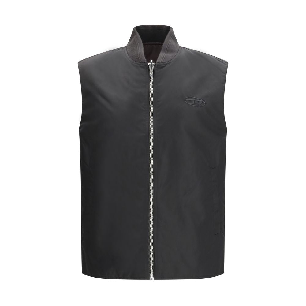 Diesel Brown Polyamide Sleeveless Men's Jacket