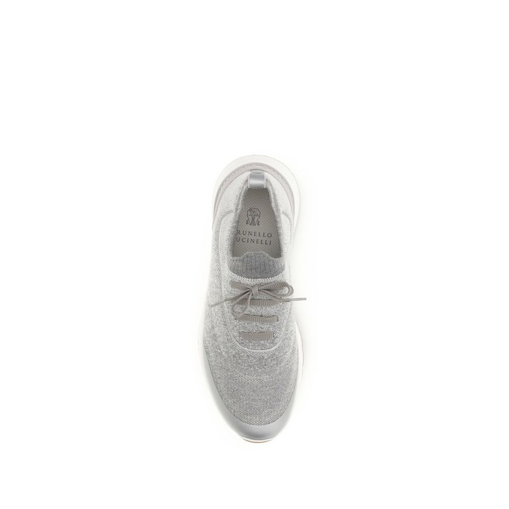 Brunello Cucinelli Gray Cotton Athletic Men's Sneakers