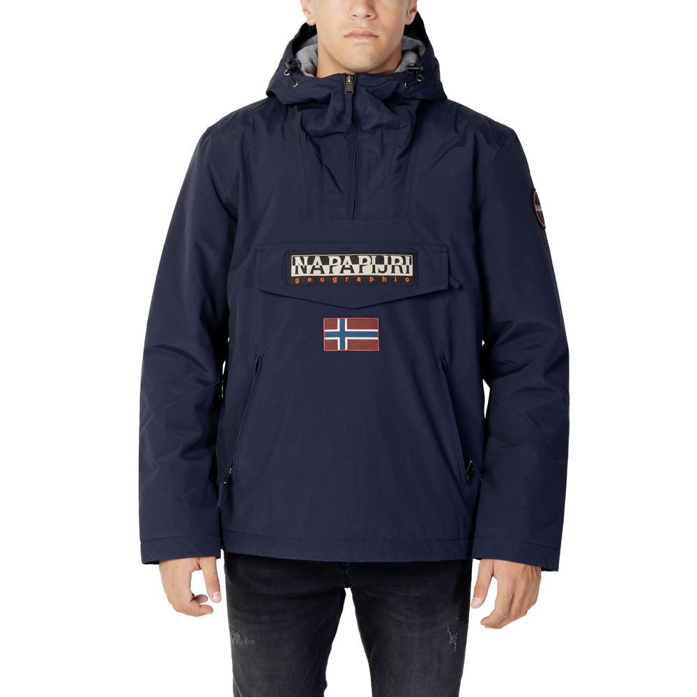 Napapijri Blue Polyester Shell Men's Jacket