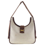 Hermès Tsako Beige Canvas Shoulder Bag (Pre-Owned)