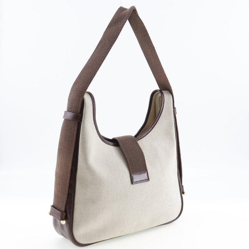 Hermès Tsako Beige Canvas Shoulder Bag (Pre-Owned)