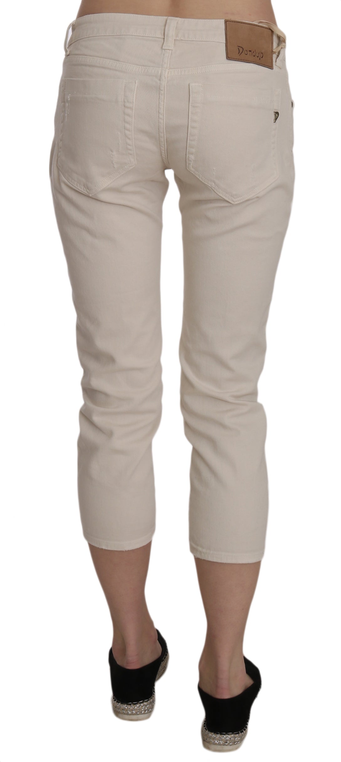 Dondup Beige Low Waist Skinny Cropped Capri Women's Pants