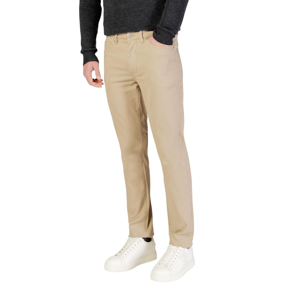 Borghese Beige Cotton Skinny Men's Pants
