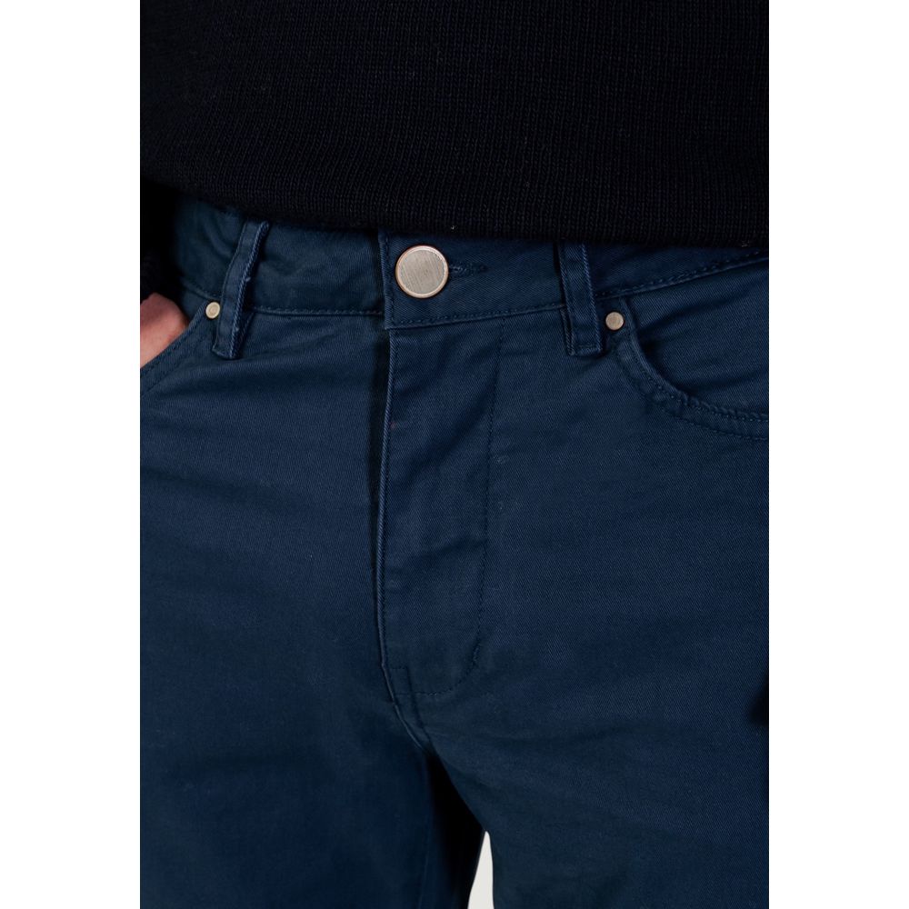 Borghese Blue Cotton Skinny Men's Pants