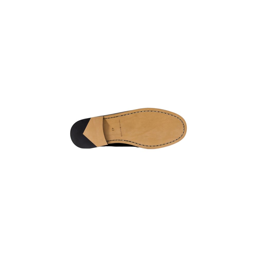 Tommy Hilfiger Black Leather Slip-On Men's Loafers