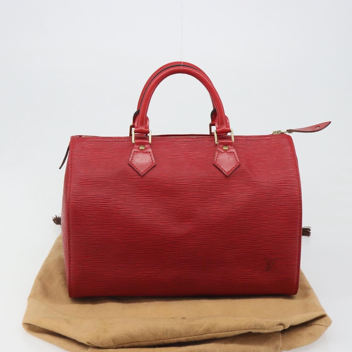 Louis Vuitton Speedy Epi Leather Red Leather Handbag (Pre-Owned)
