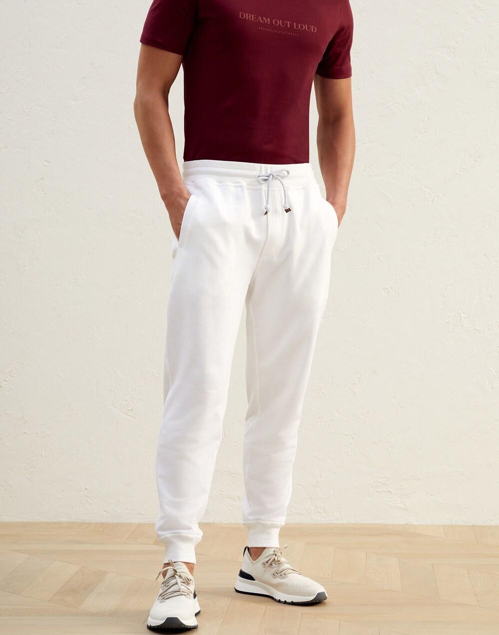 Brunello Cucinelli White Cotton Casual Men's Pants