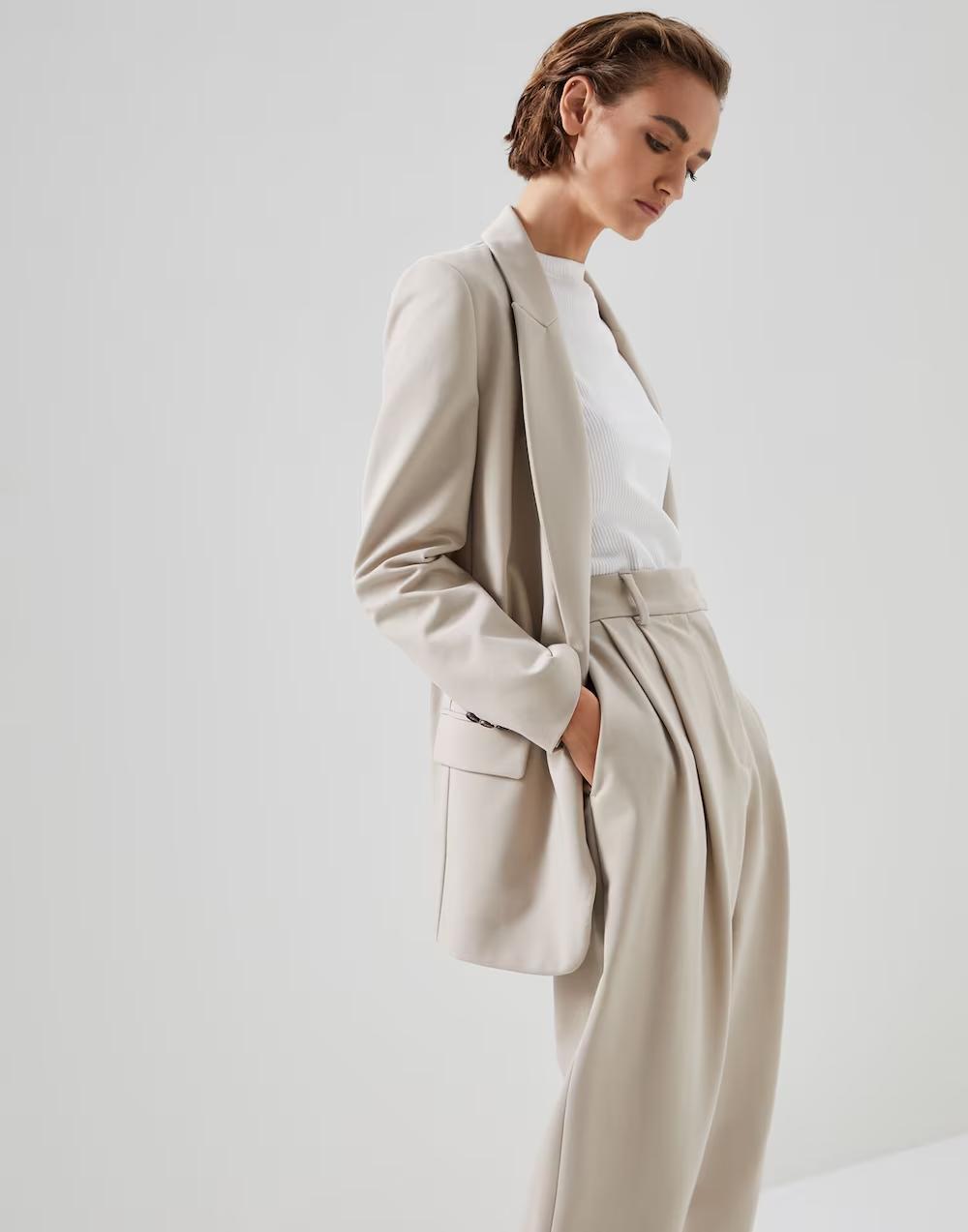 Brunello Cucinelli Bicolor Cotton Women's Blazer