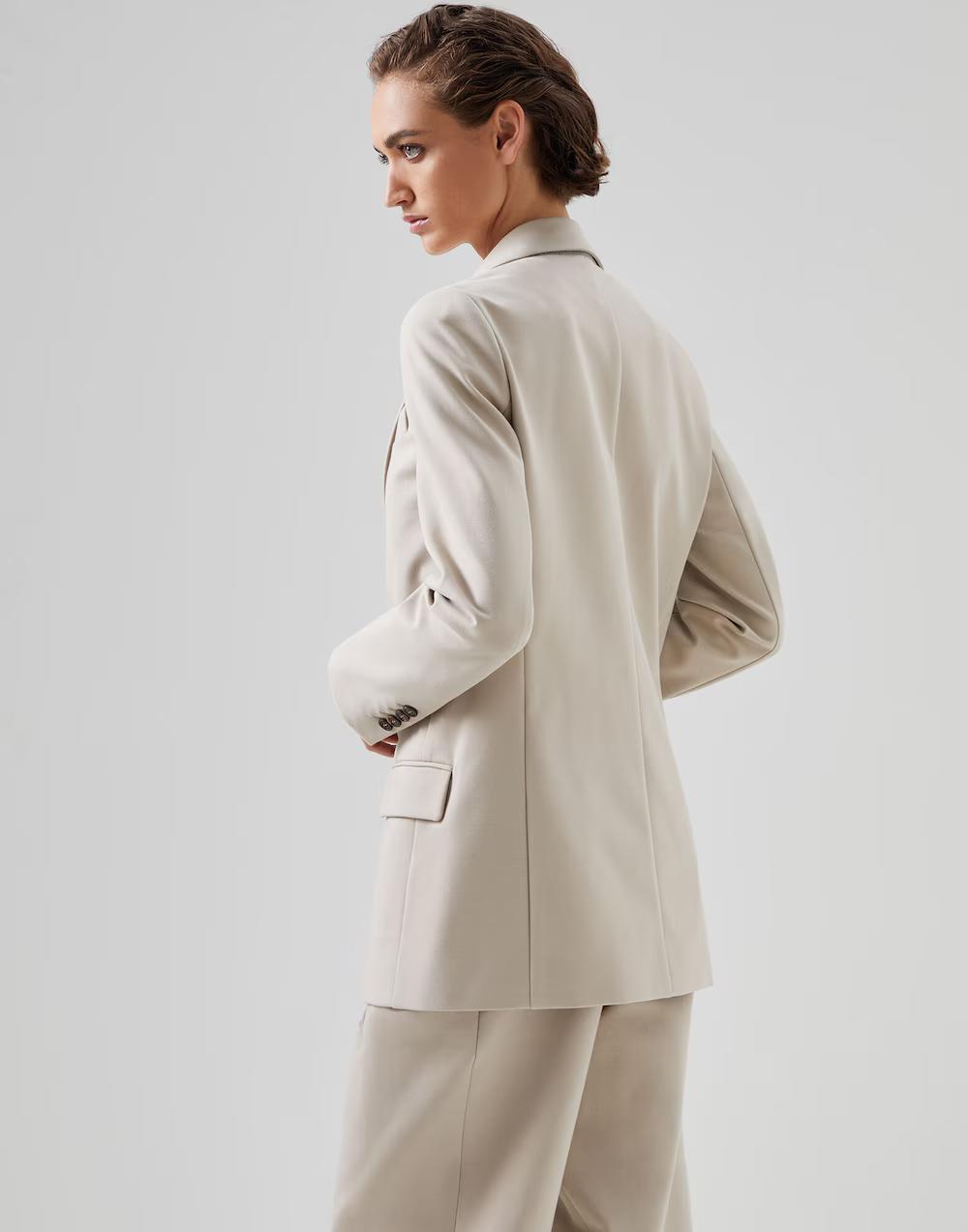 Brunello Cucinelli Bicolor Cotton Women's Blazer