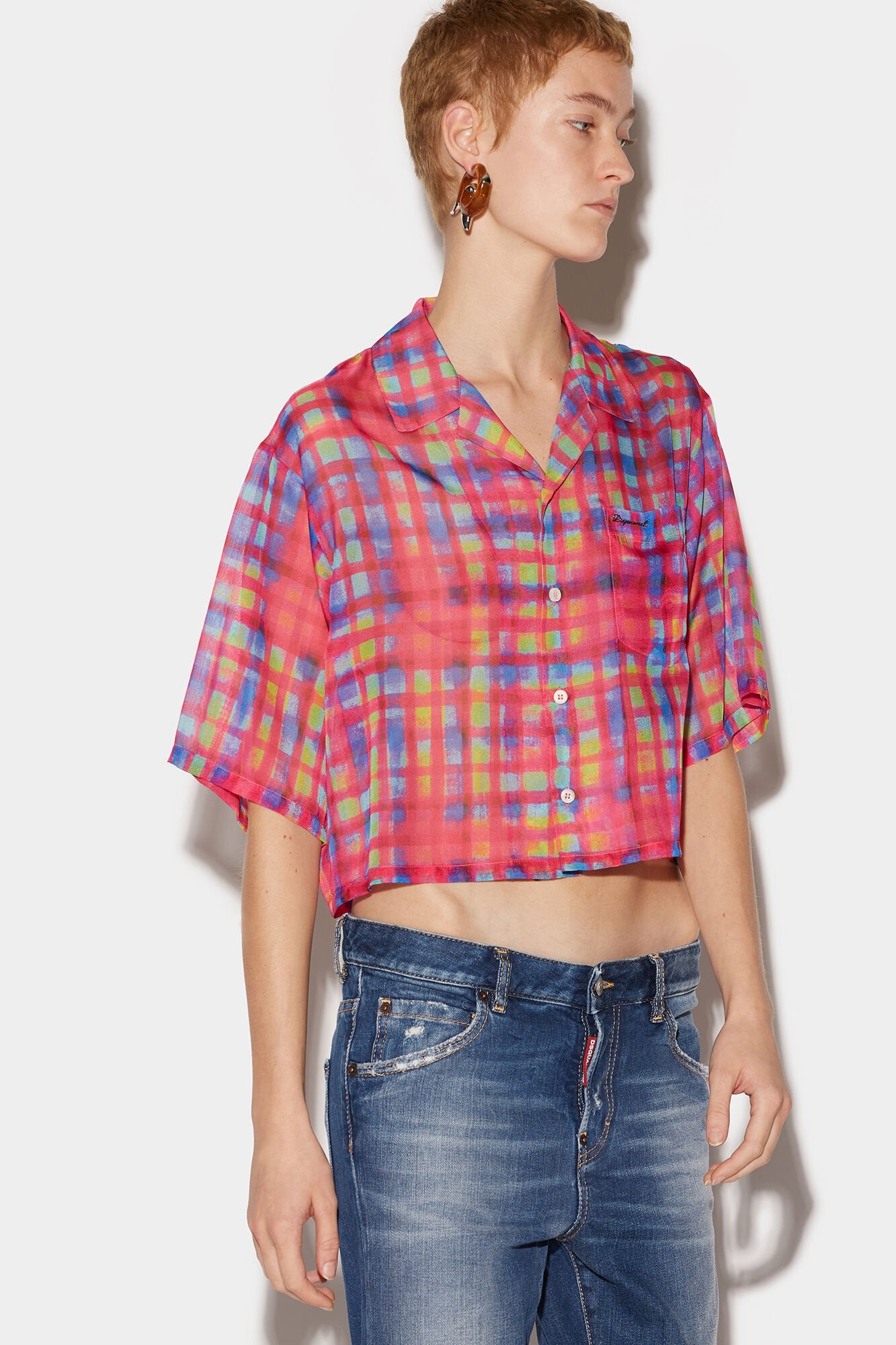 Dsquared² Multicolor Fibres Pattern Women's Shirt