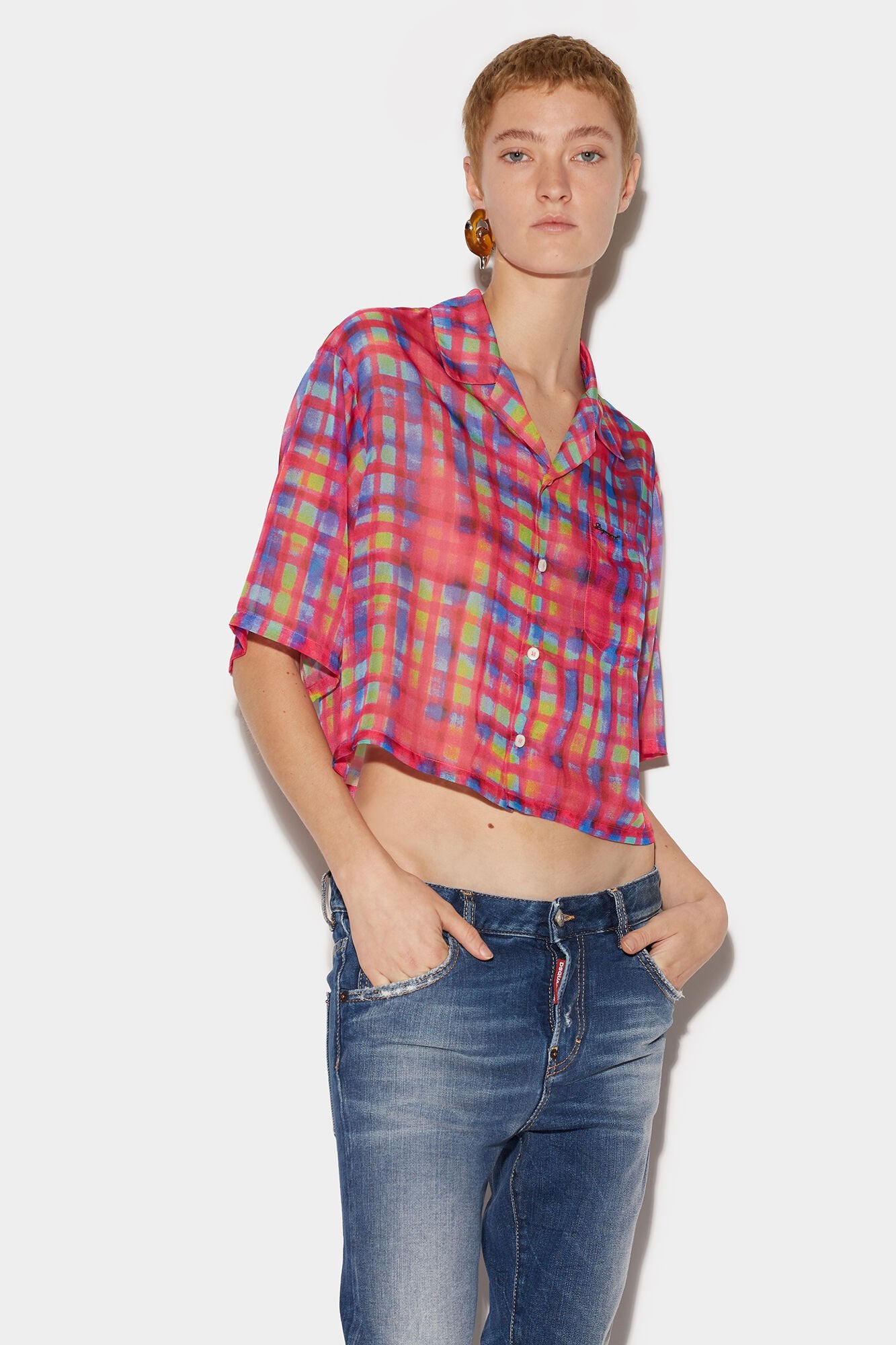 Dsquared² Multicolor Fibres Pattern Women's Shirt