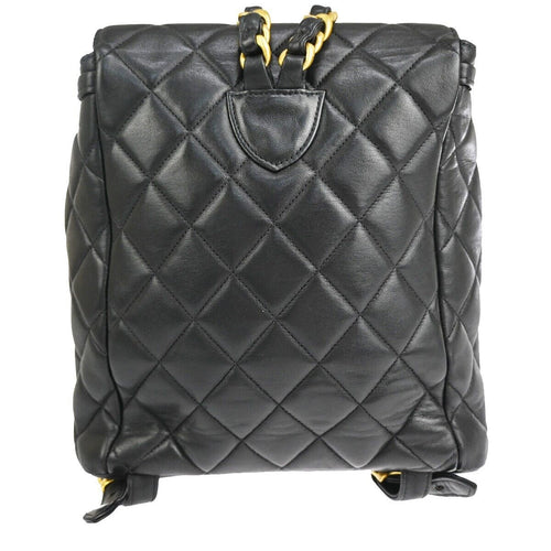 Chanel Duma Black Leather Backpack Bag (Pre-Owned)