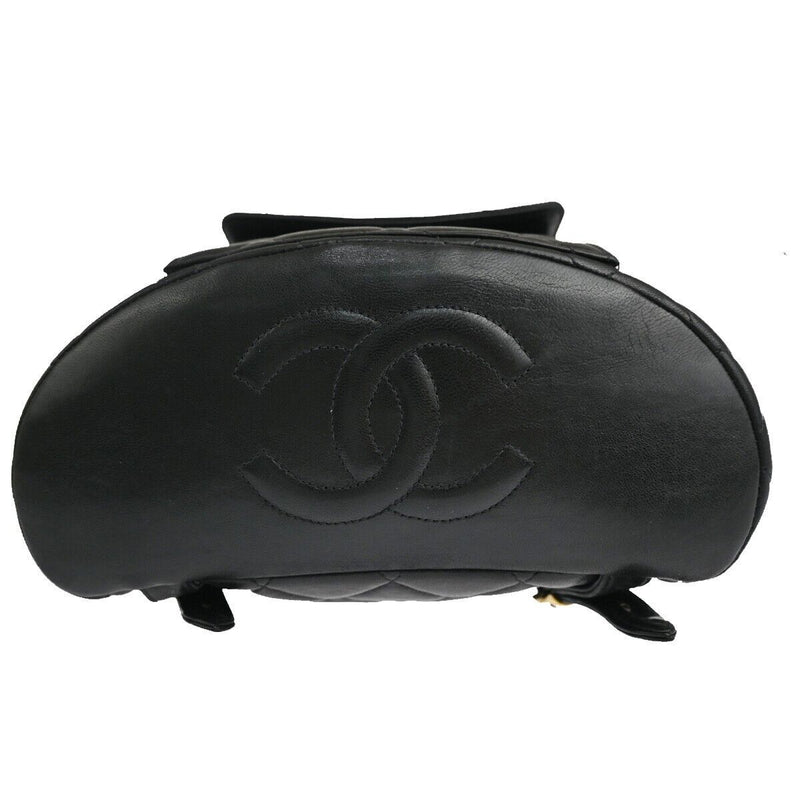 Chanel Duma Black Leather Backpack Bag (Pre-Owned)
