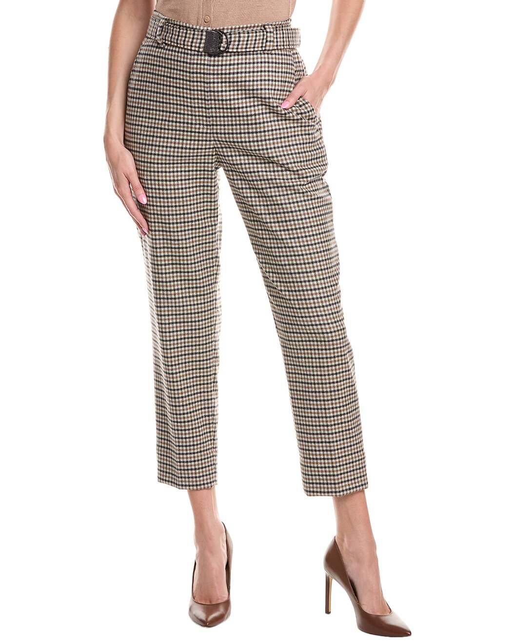 Brunello Cucinelli Multicolor Wool Casual Women's Pants