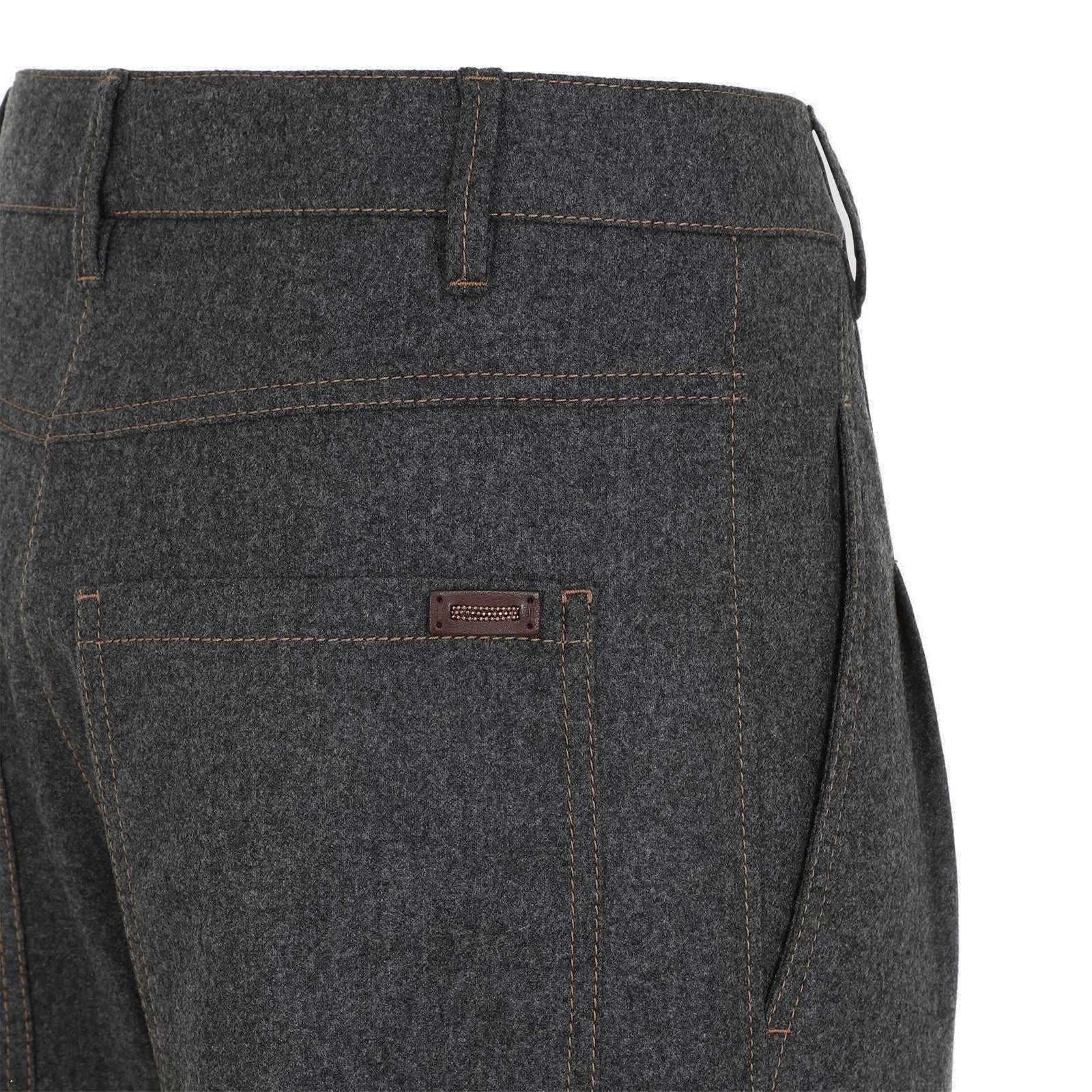Brunello Cucinelli Gray Wool Casual Women's Pants