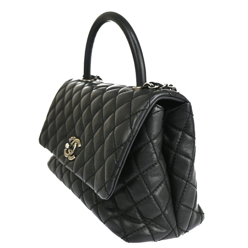 Chanel Coco Handle Black Leather Shoulder Bag (Pre-Owned)