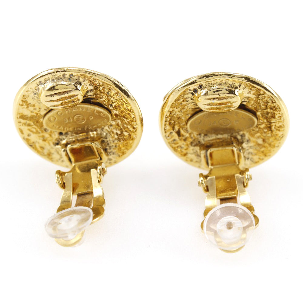 Chanel Cc Gold Gold Plated Earring Jewelry (Pre-Owned)
