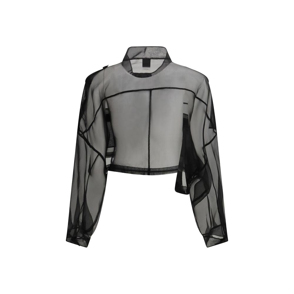 PINKO Black Silk Full-Length Women's Jacket