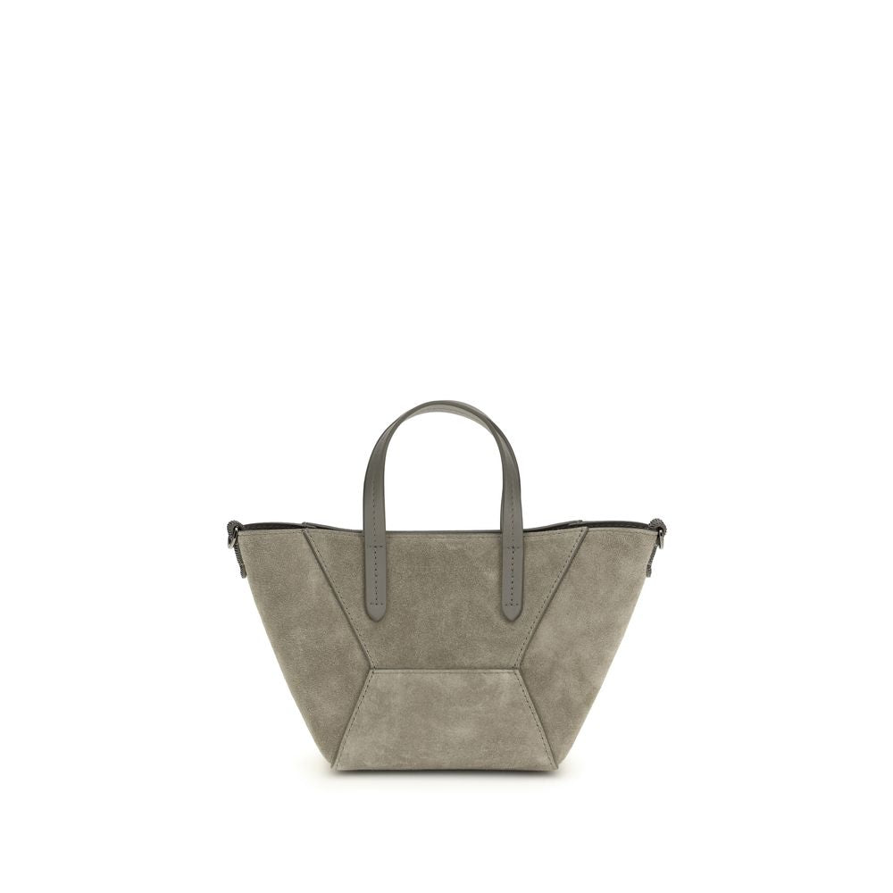 Brunello Cucinelli Beige Calf Leather Bos Taurus Shoulder Women's Bag