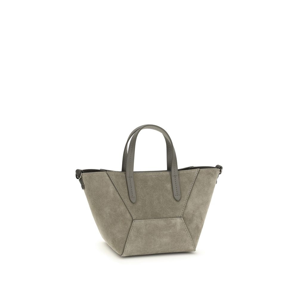 Brunello Cucinelli Beige Calf Leather Bos Taurus Shoulder Women's Bag