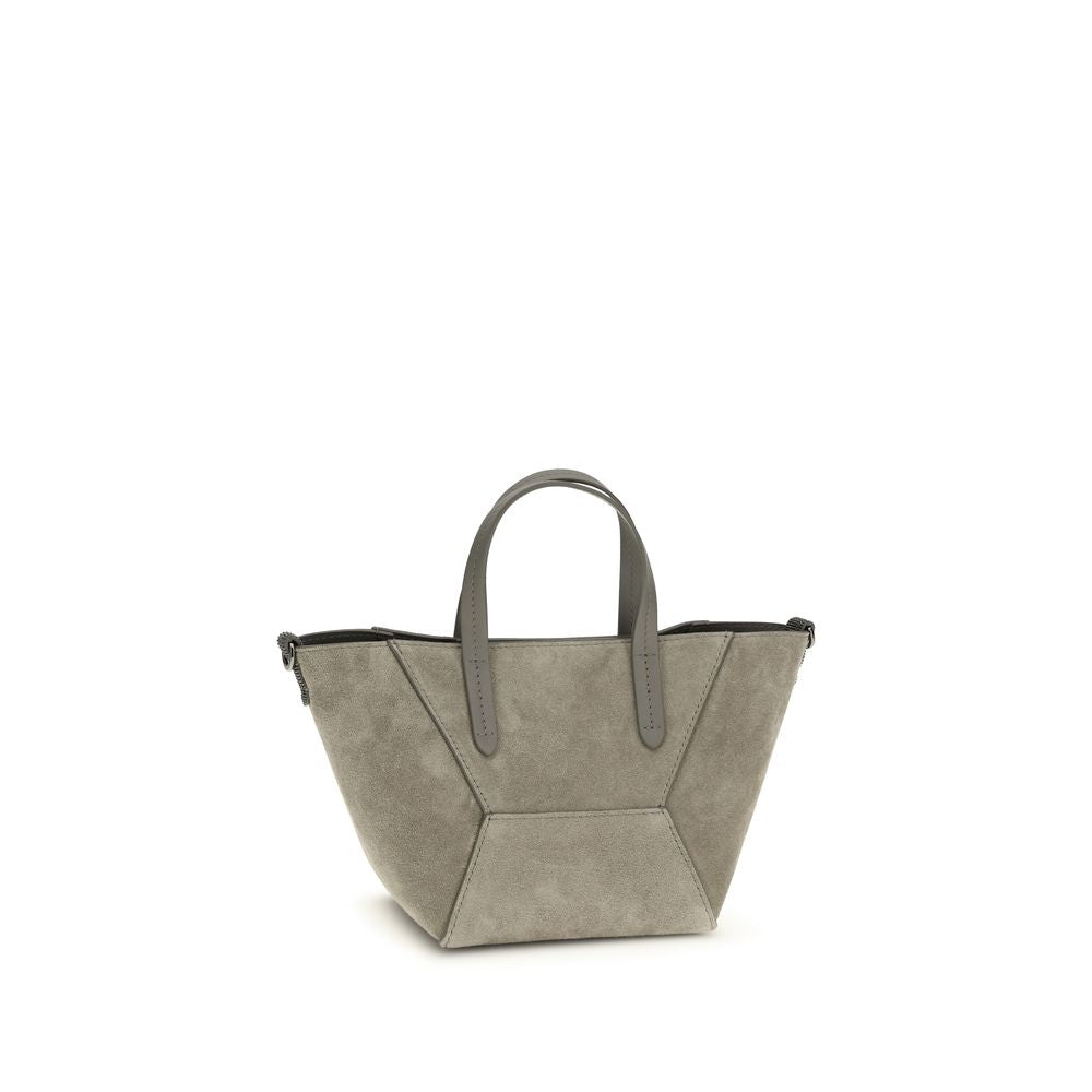 Brunello Cucinelli Beige Calf Leather Bos Taurus Shoulder Women's Bag
