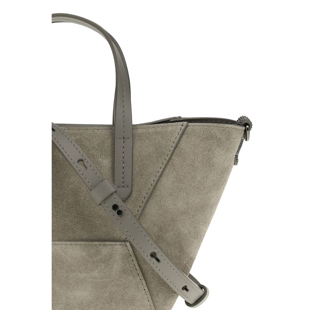 Brunello Cucinelli Beige Calf Leather Bos Taurus Shoulder Women's Bag