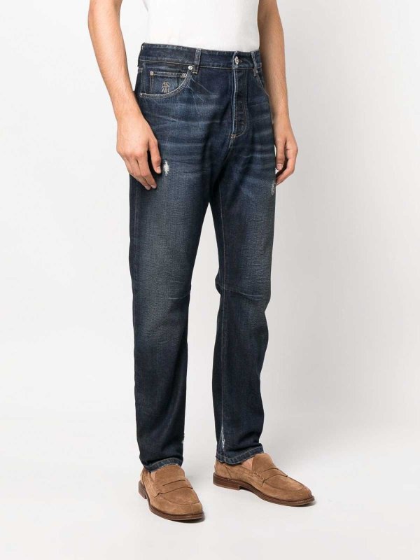 Brunello Cucinelli Black Cotton Straight-Leg Men's Jeans