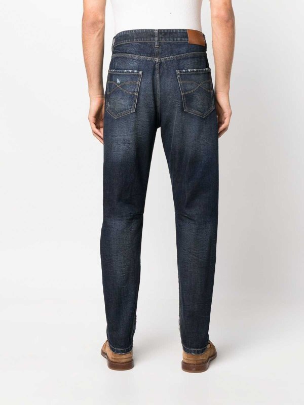 Brunello Cucinelli Black Cotton Straight-Leg Men's Jeans