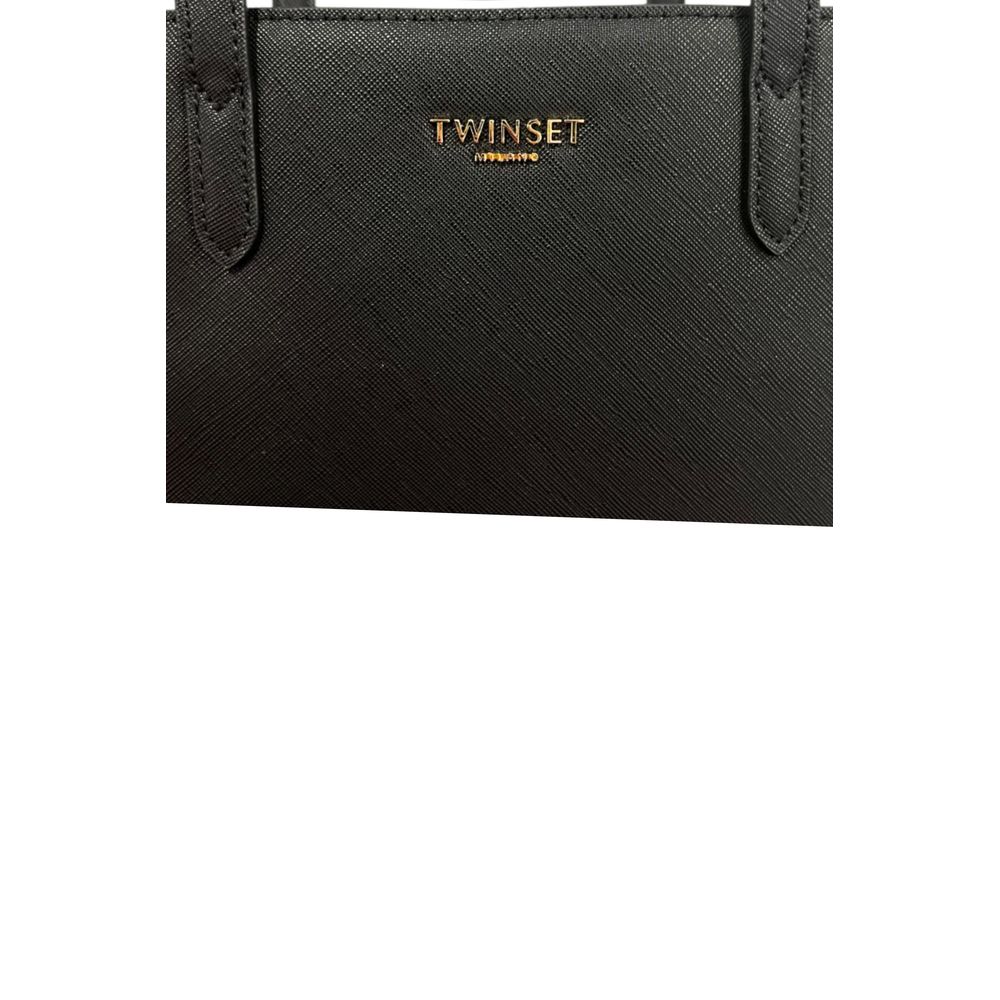 Twinset Black PU Women Shoulder Women's Bag