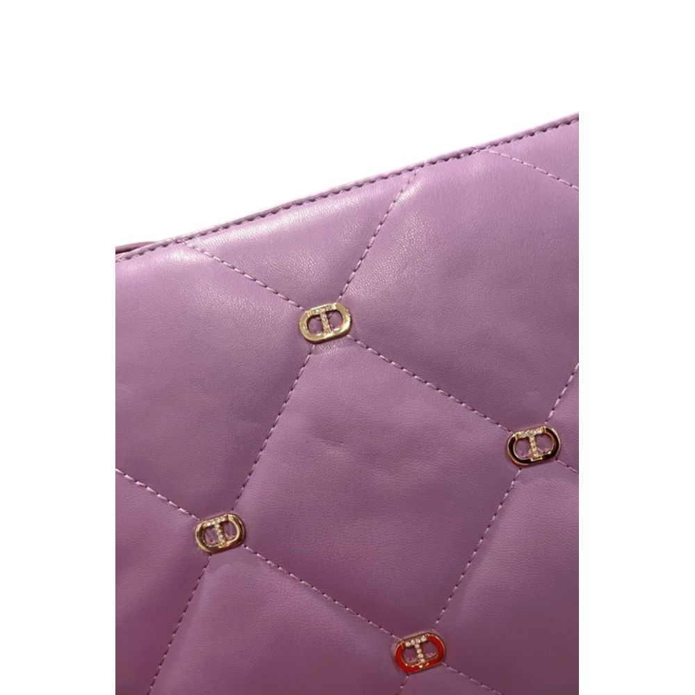 Twinset Purple Faux Leather Women Crossbody Women's Bag