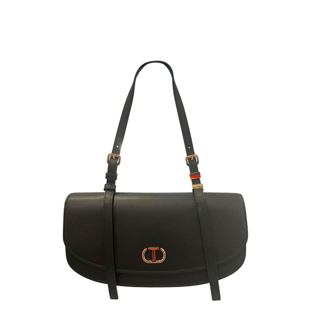 Twinset Black PU Women Shoulder Women's Bag