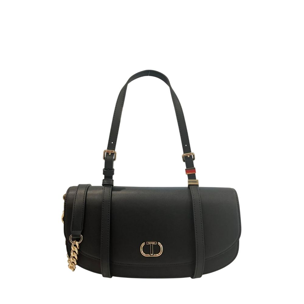 Twinset Black PU Women Shoulder Women's Bag