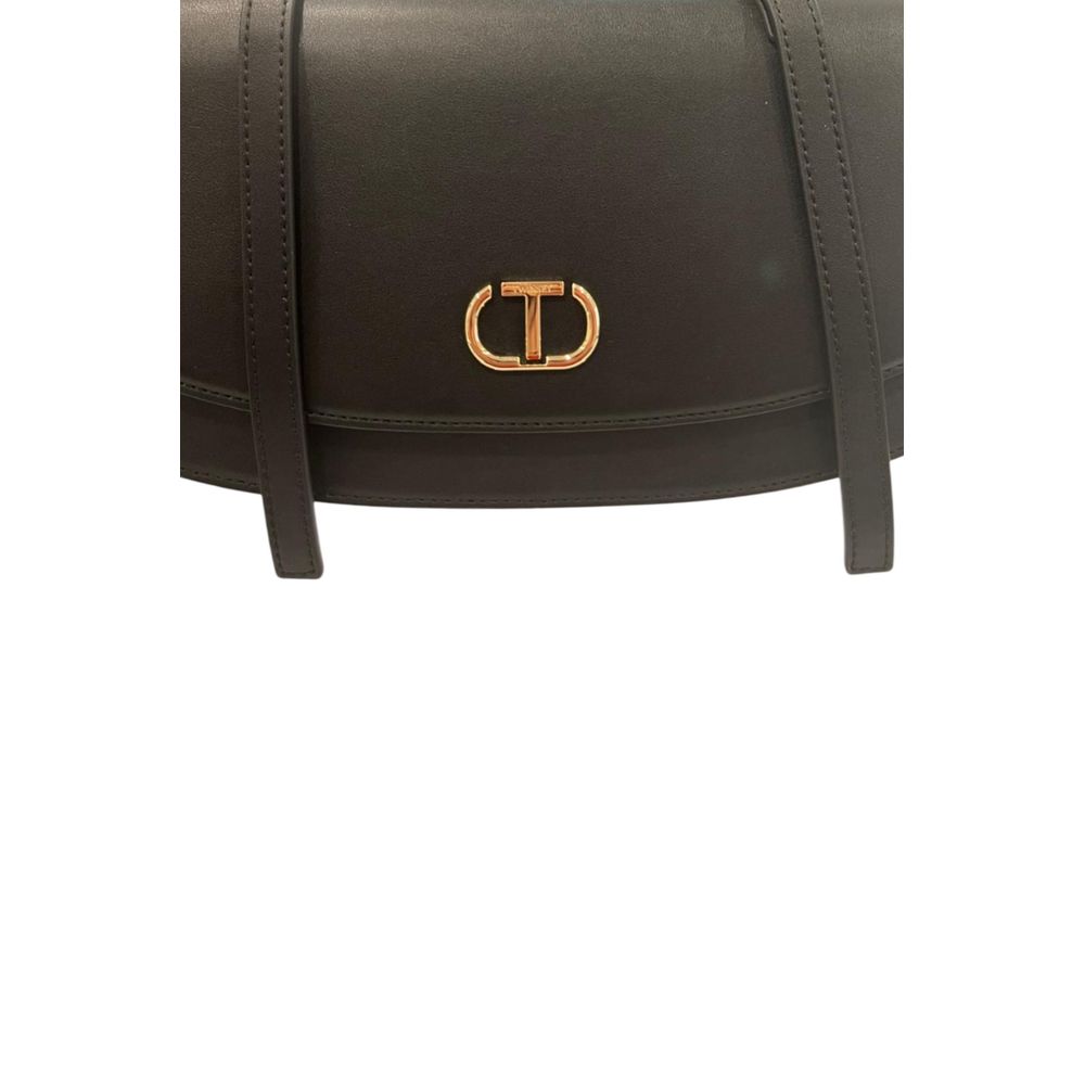 Twinset Black PU Women Shoulder Women's Bag