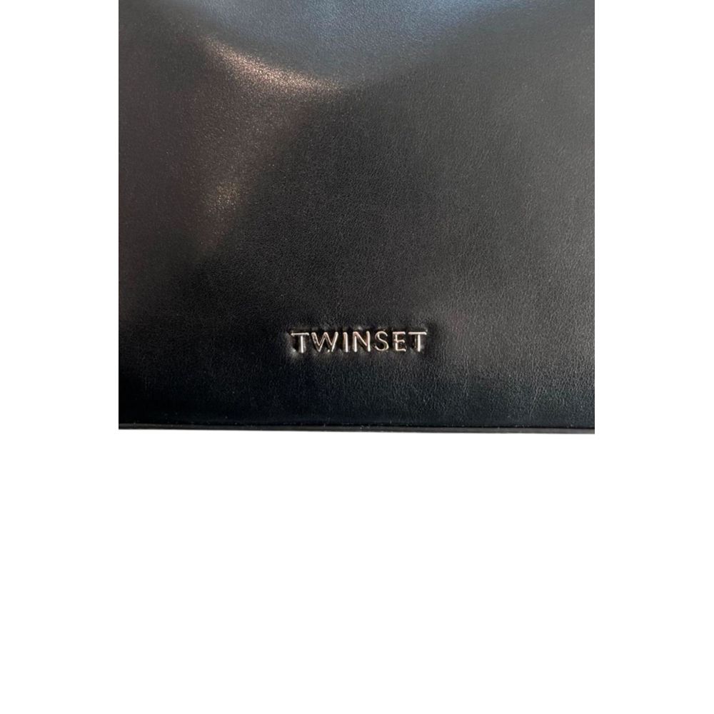 Twinset Black PU Women Shoulder Women's Bag