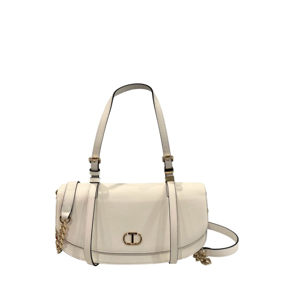 Twinset White PU Women Shoulder Women's Bag